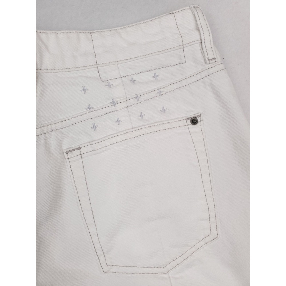 Ksubi Jeans Womens 30 White Gaucho Wide Leg Fray Raw Hem Baggy Y2K Grunge Skater - Picture 6 of 15